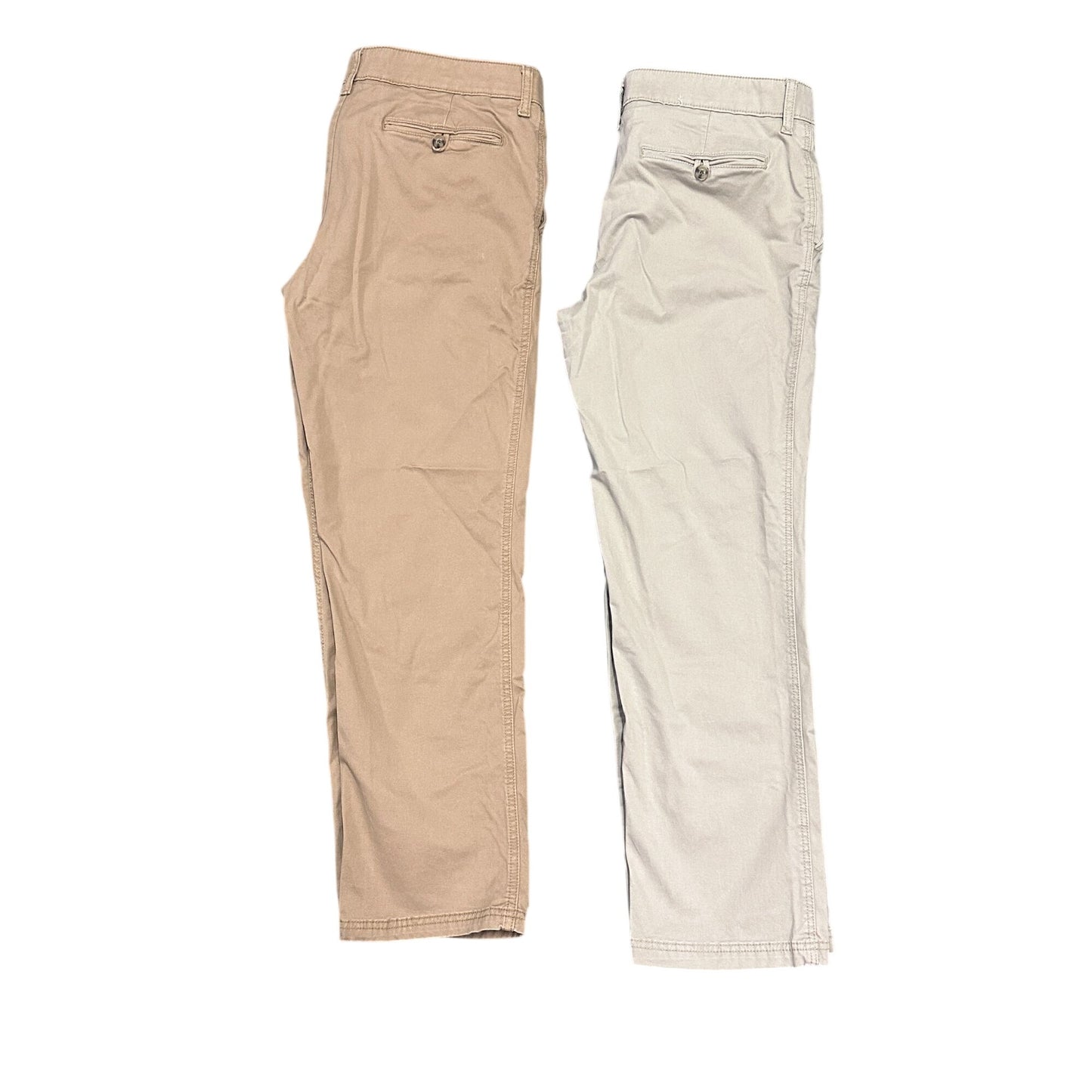 St Johns Bay Slacks Lot of 2 Khaki & Tan Super Stretch 34x30 Office Wear Business