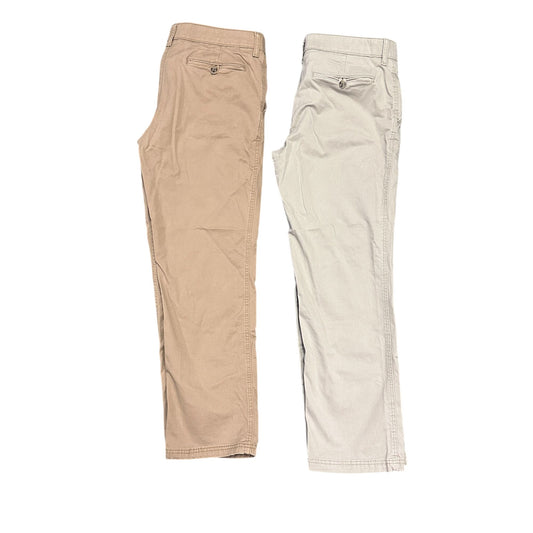 St Johns Bay Slacks Lot of 2 Khaki & Tan Super Stretch 34x30 Office Wear Business