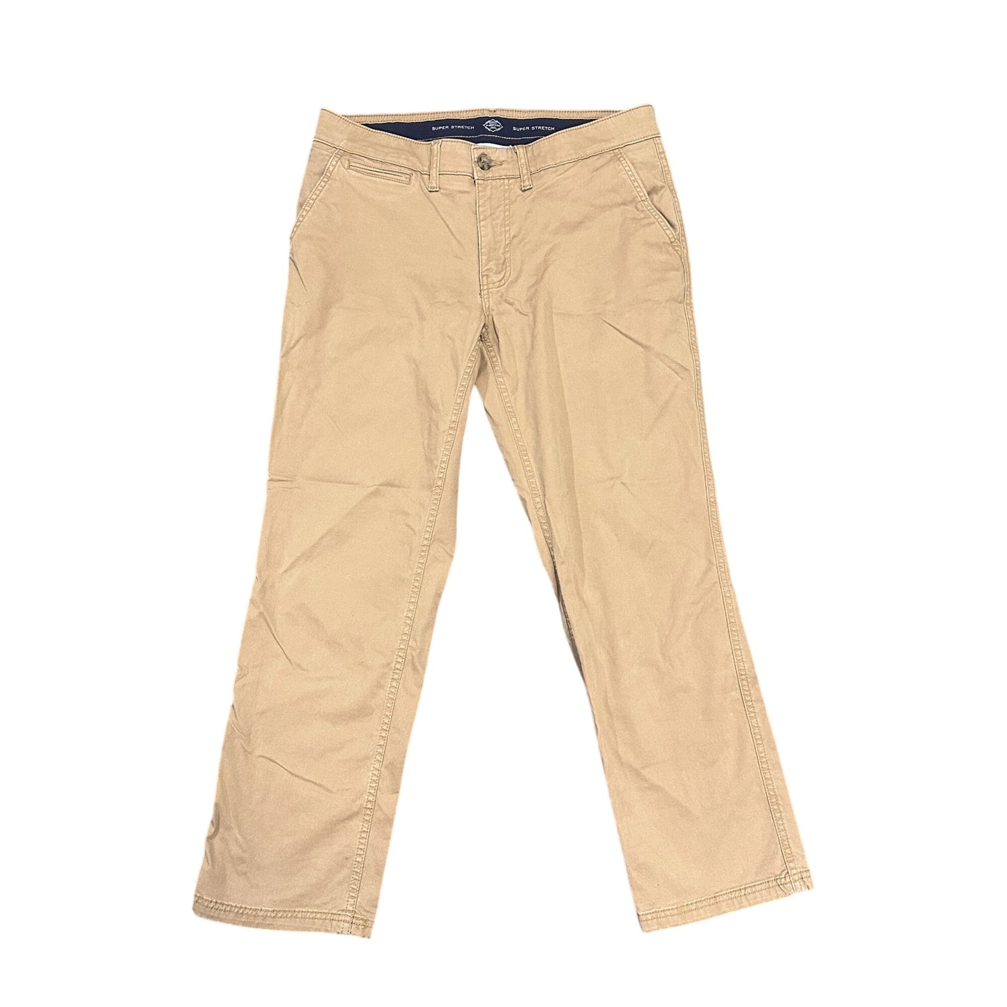 St Johns Bay Slacks Lot of 2 Khaki & Tan Super Stretch 34x30 Office Wear Business