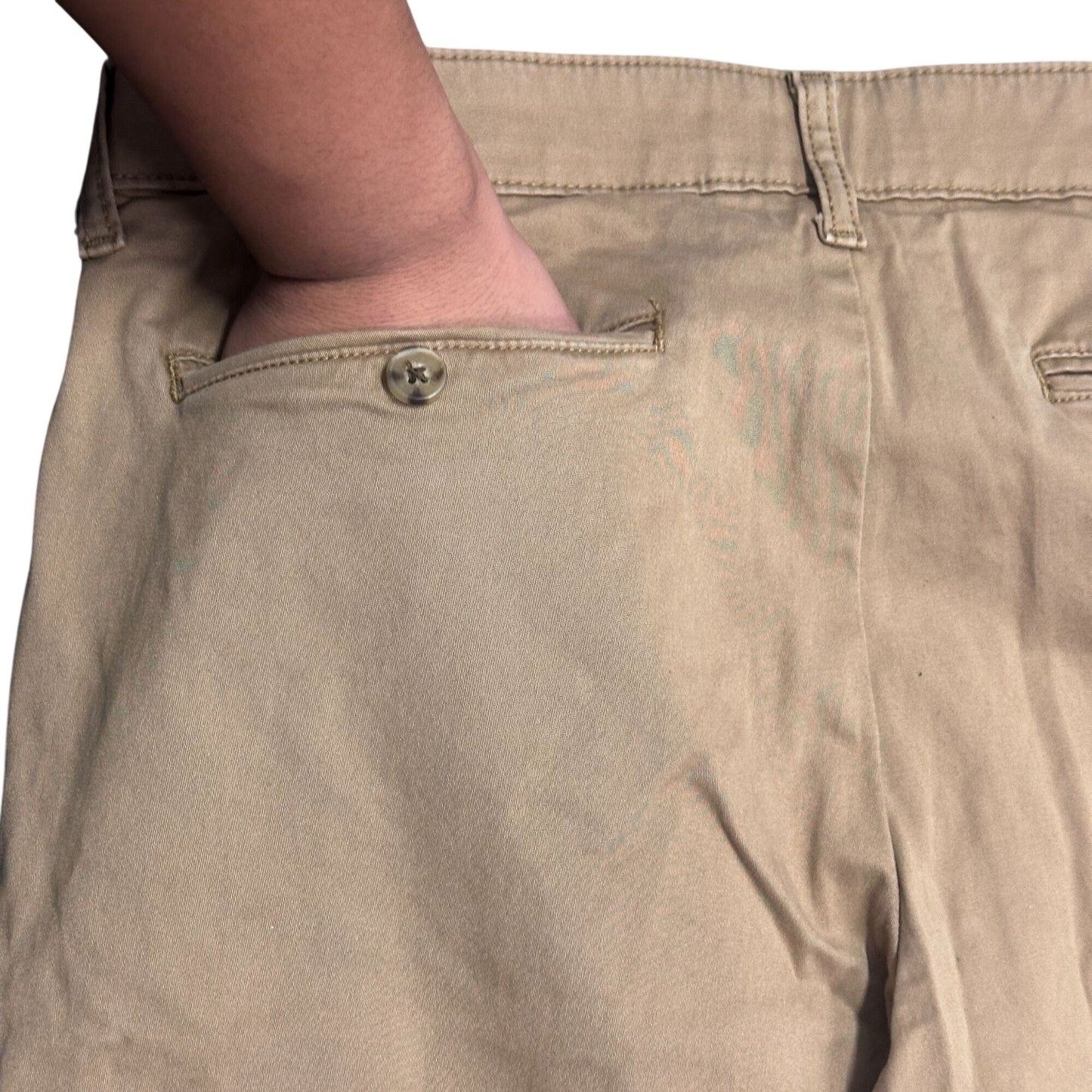 St Johns Bay Slacks Lot of 2 Khaki & Tan Super Stretch 34x30 Office Wear Business