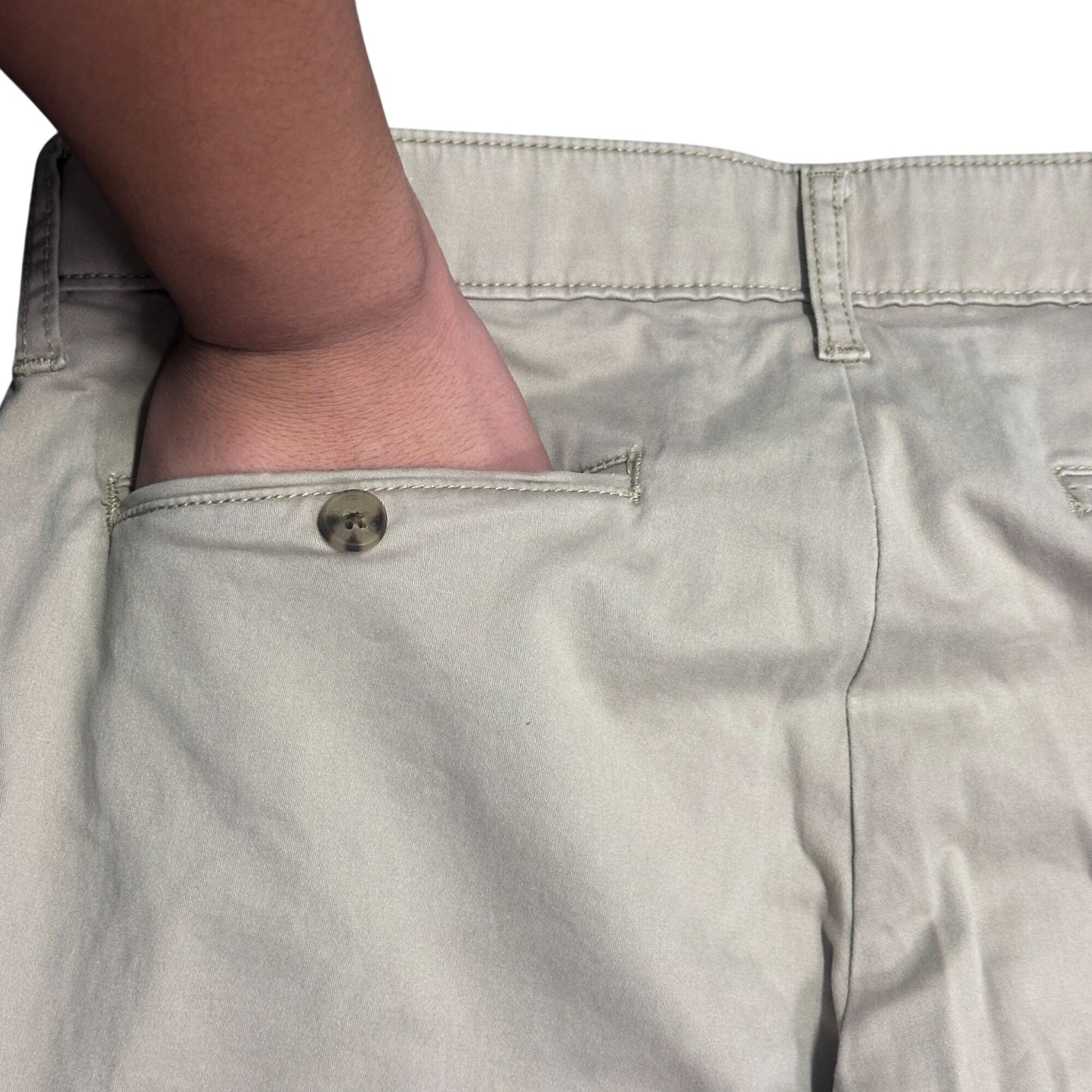 St Johns Bay Slacks Lot of 2 Khaki & Tan Super Stretch 34x30 Office Wear Business