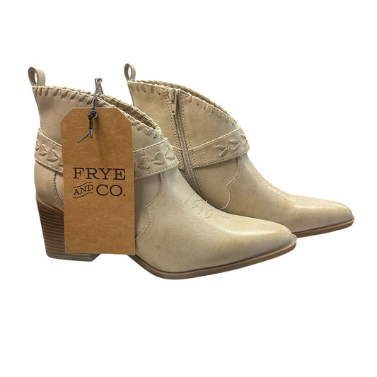 Frye & Co. Palma Western Booties 8M Beige Faux Leather Ankle Boots