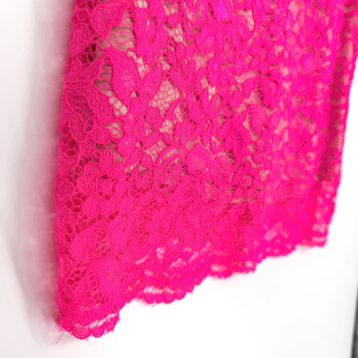Hot Pink Worthington 6 Lace Pencil Skirt 6 Nude Lining Hidden Zipper Barbiecore