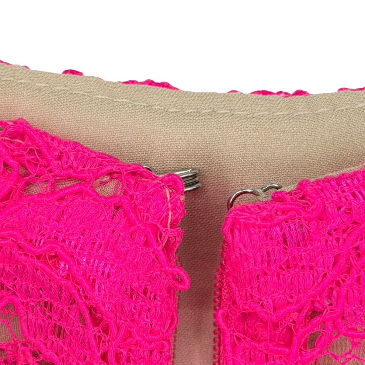 Hot Pink Worthington 6 Lace Pencil Skirt 6 Nude Lining Hidden Zipper Barbiecore