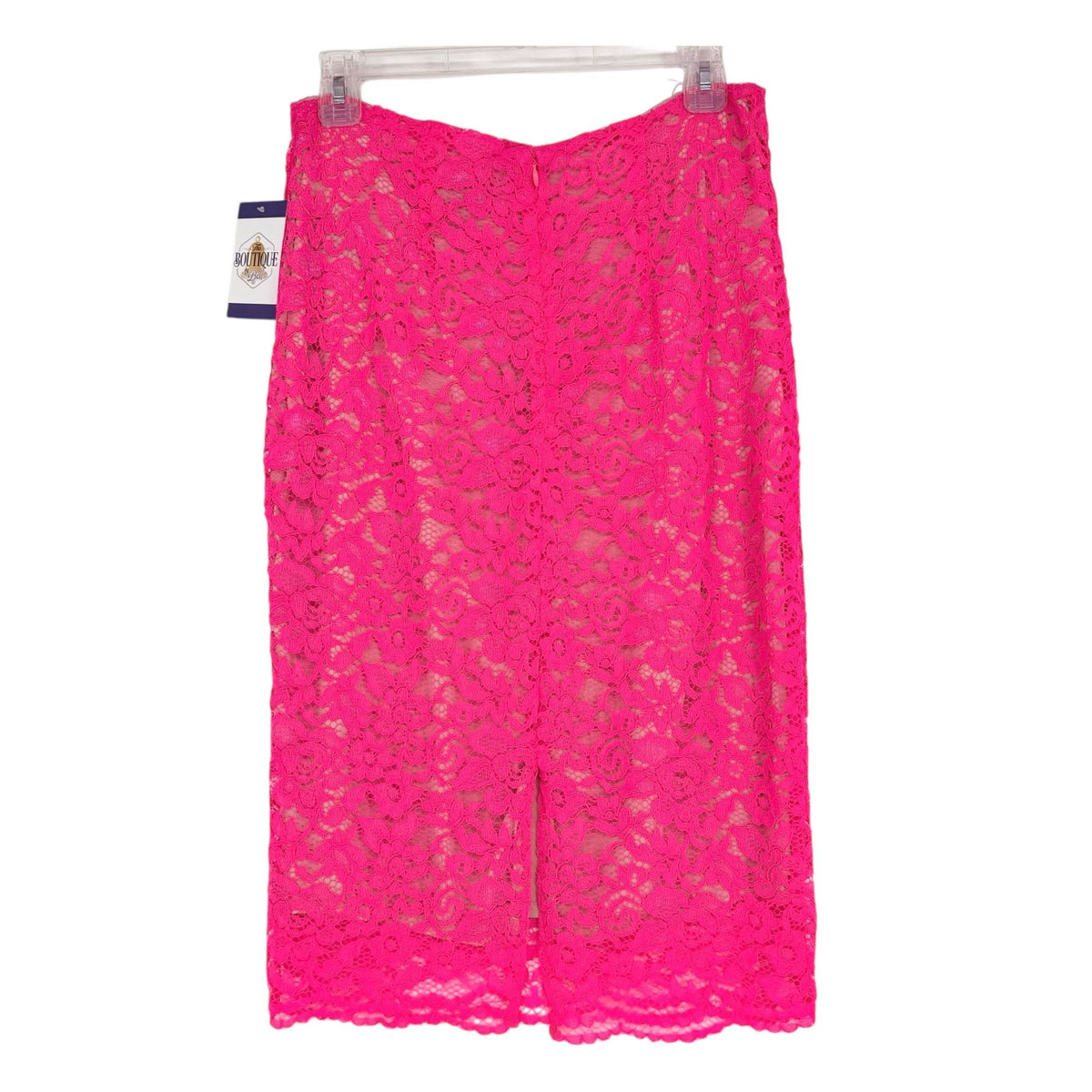 Hot Pink Worthington 6 Lace Pencil Skirt 6 Nude Lining Hidden Zipper Barbiecore