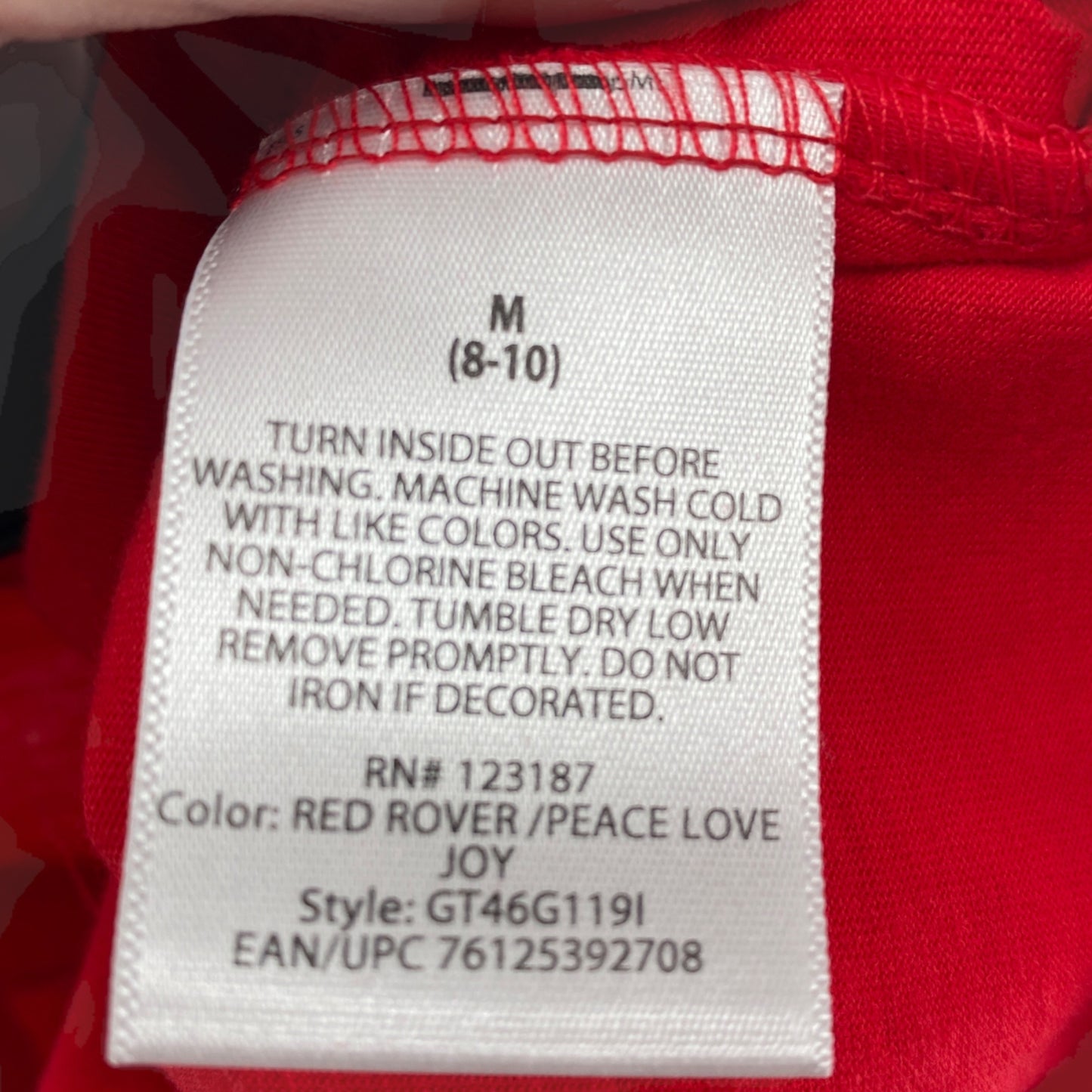 Xmas Novelty TShirt Holiday Time M Red Peace Love Joy Bling Casual Holiday Chic