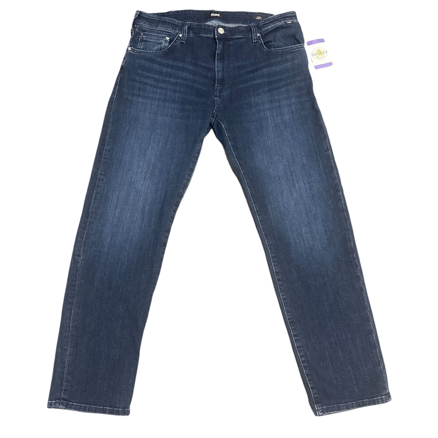 Mavi Mens Jeans 38x32 Zach Straight Leg Stretch Dark Wash Blue Reg Rise Denim