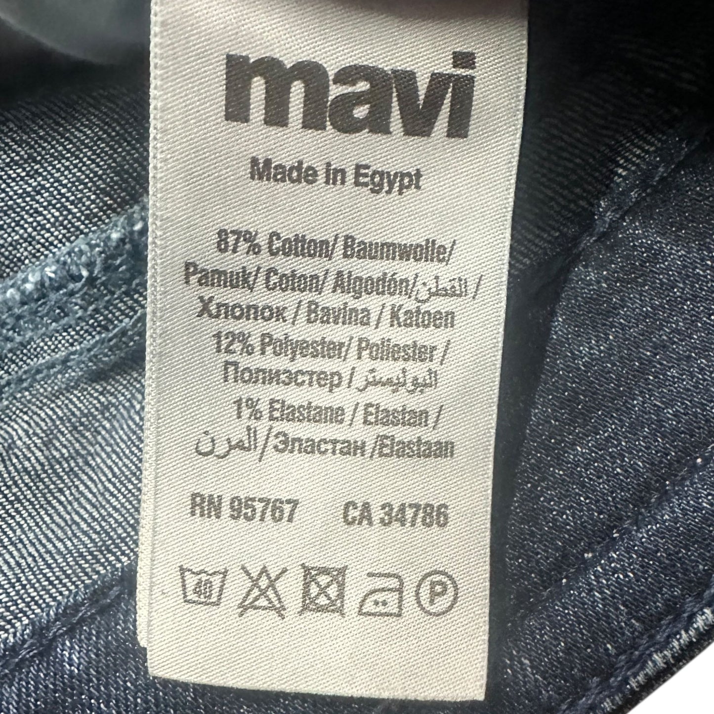 Mavi Mens Jeans 38x32 Zach Straight Leg Stretch Dark Wash Blue Reg Rise Denim