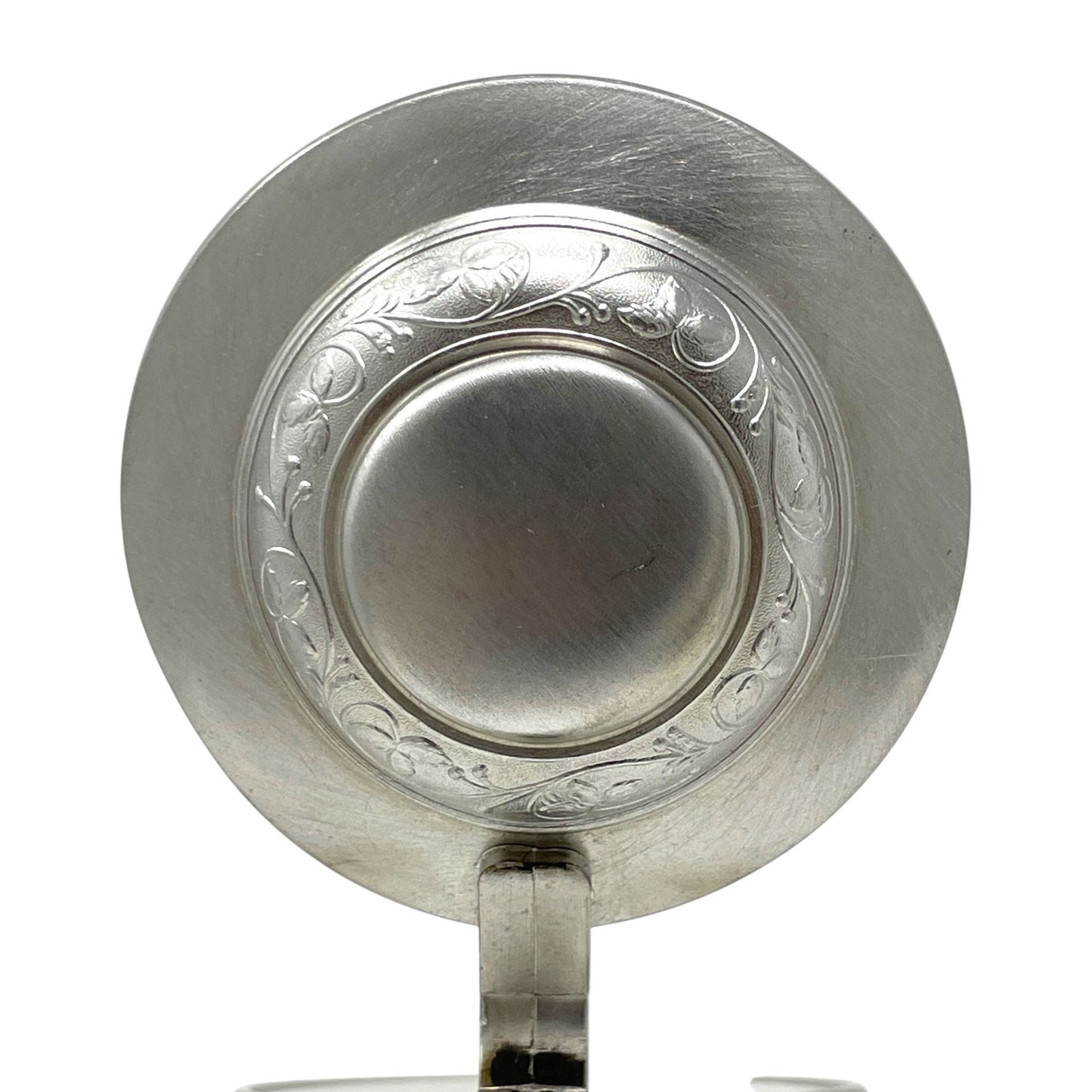 Vintage ALWE West Germany Glass Beer Stein Mug Pewter Lid Frosted Train Scene