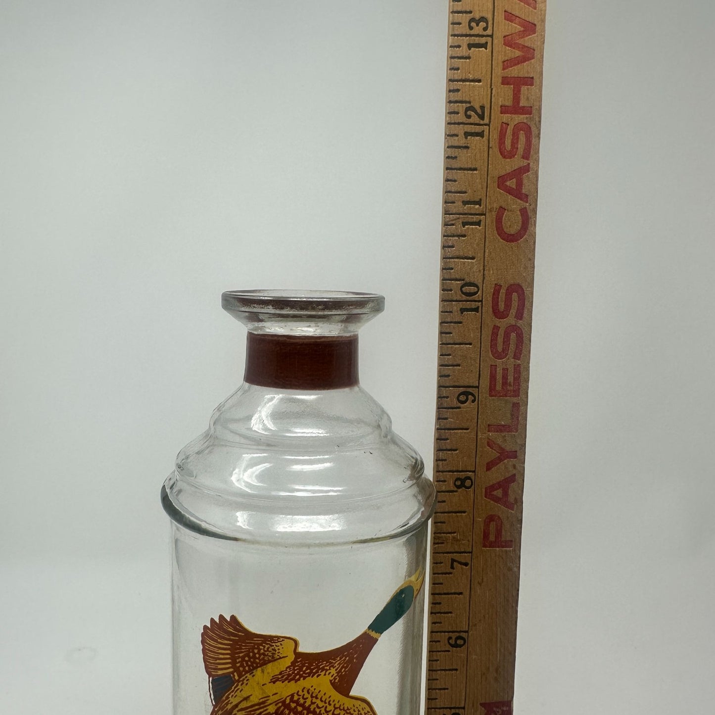 Vtg Cabin Still Bourbon Glass Decanter Sportsman Mallard Duck Amber Stopper