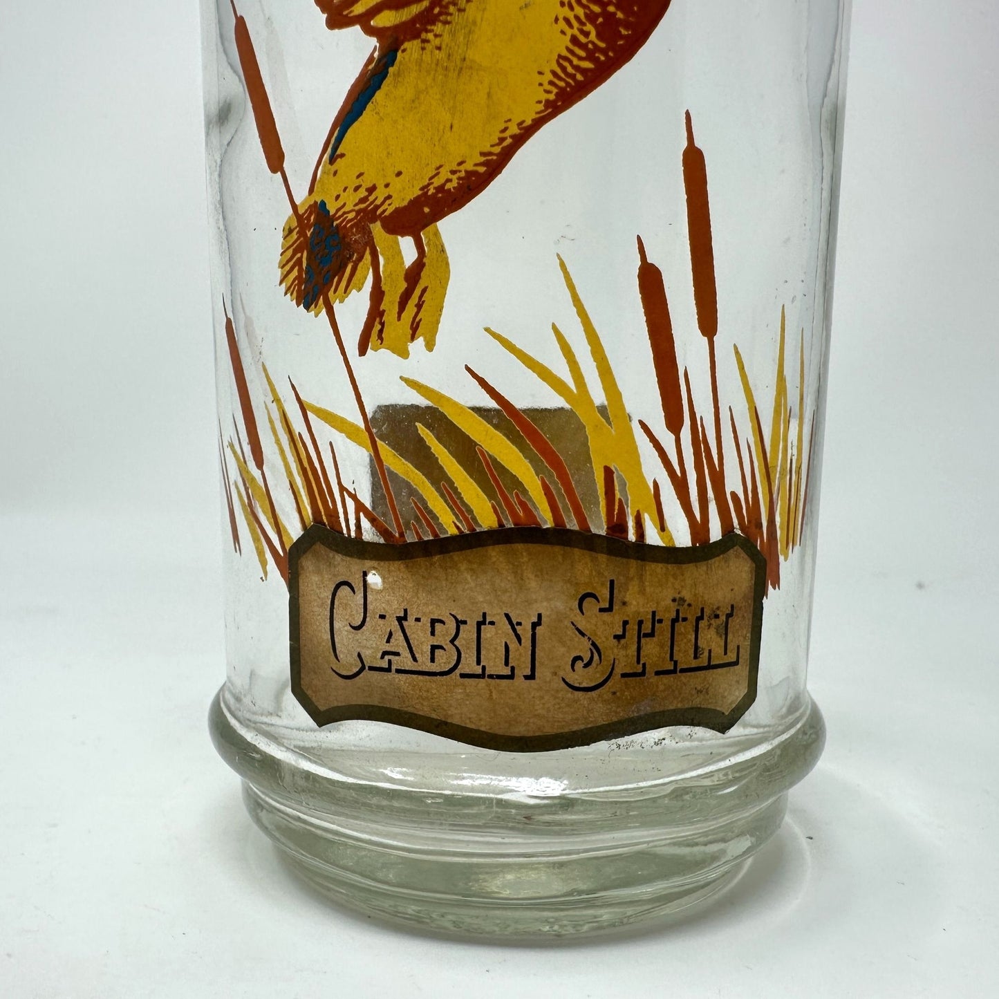 Vtg Cabin Still Bourbon Glass Decanter Sportsman Mallard Duck Amber Stopper