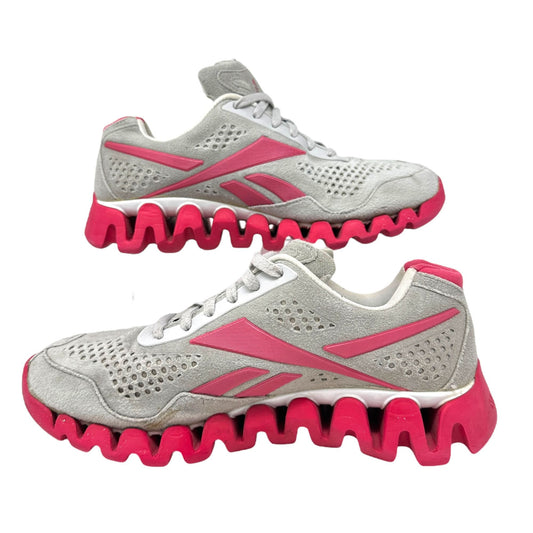 Reebok ZigTech Zig Pulse Running Shoes Womens 7 Gray Pink 1-V50675 Sneakers