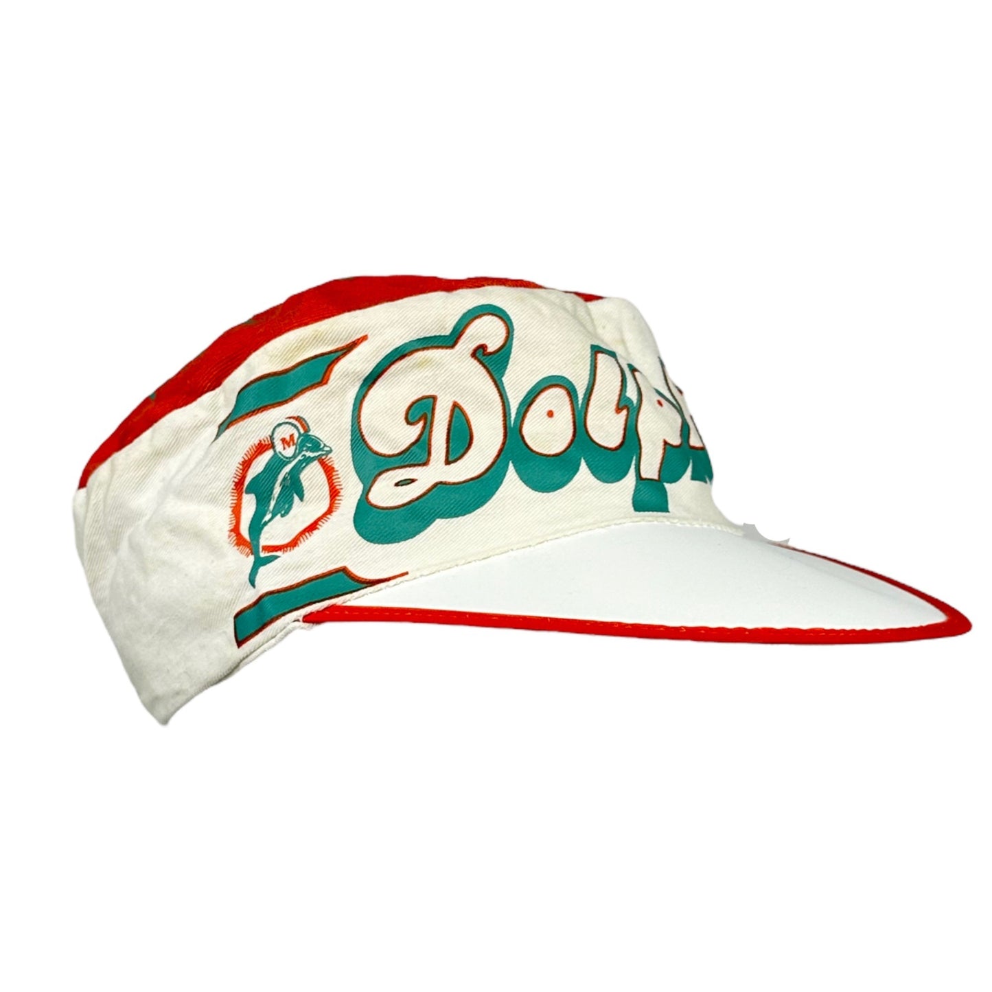 Vtg 80s Miami Dolphins Painters Cap NFL Football Flat Top Baseball Size M/L USA