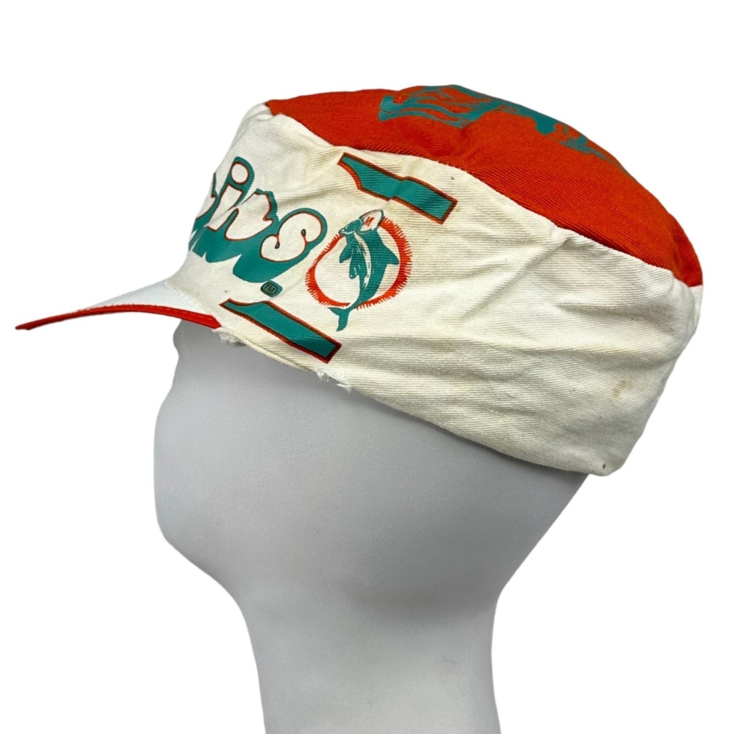 Vtg 80s Miami Dolphins Painters Cap NFL Football Flat Top Baseball Size M/L USA