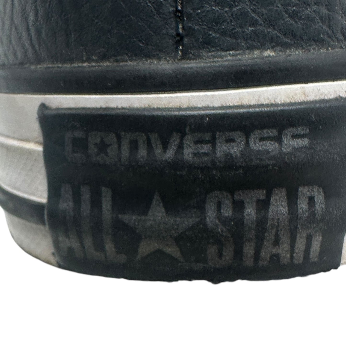 Converse All Star Junior Youth Size 6 High-Top Sneakers Black Leather Orange