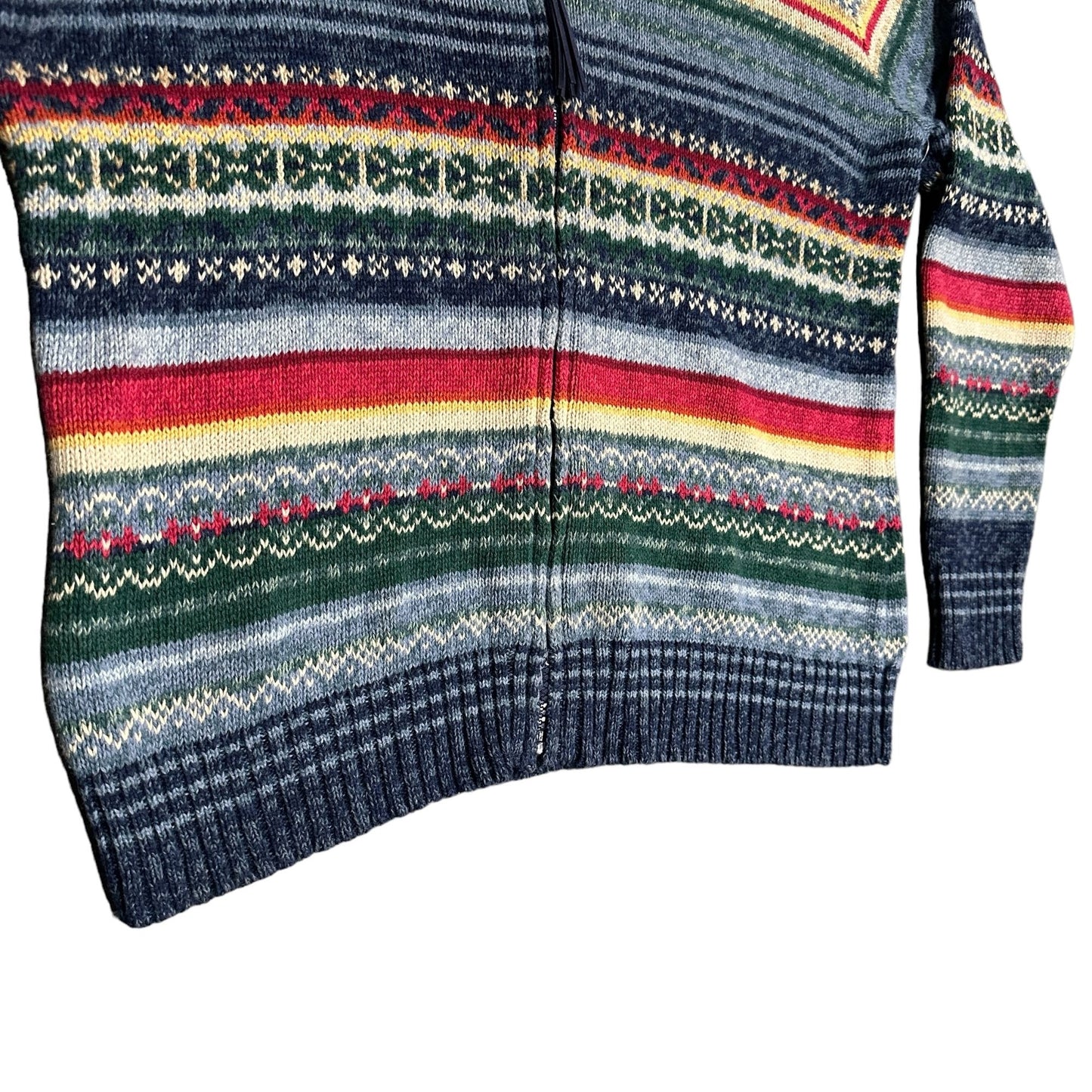 Vtg Tiara International Cardigan Sweater M Striped Full Zip Preppy Granny Cozy