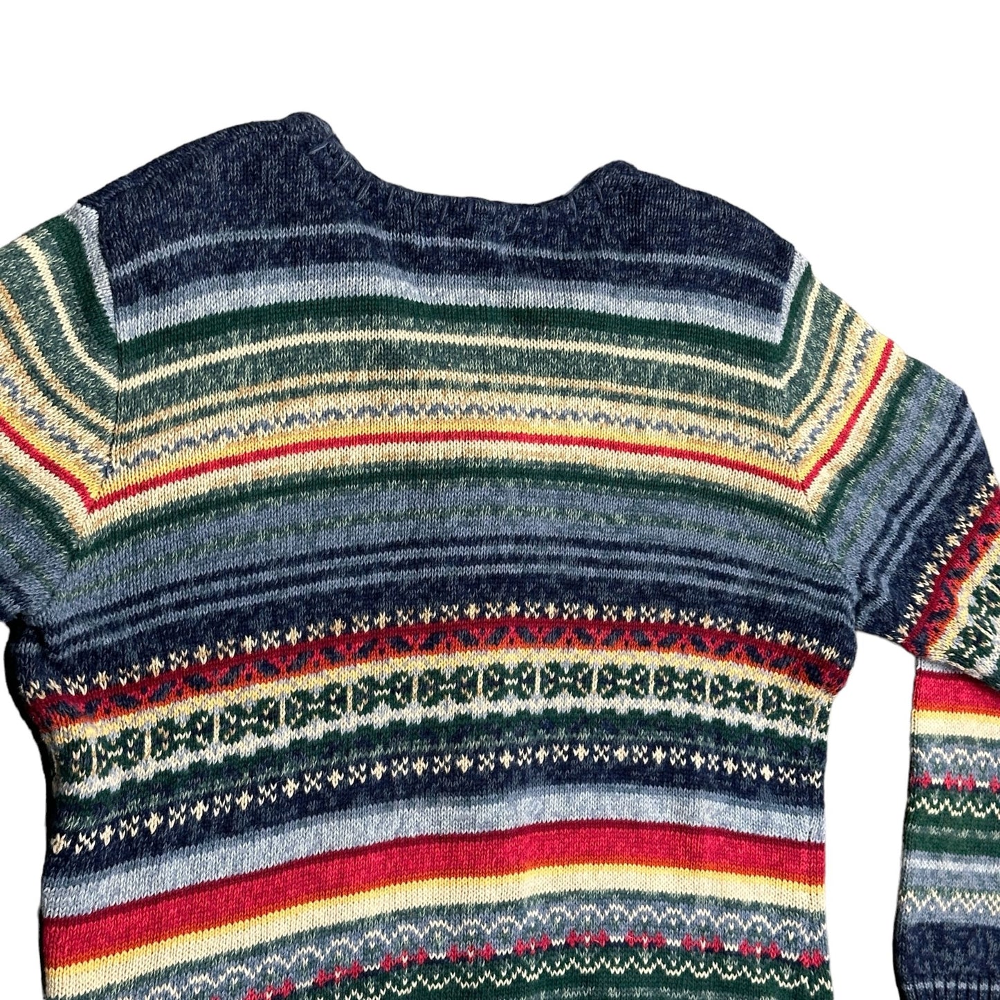 Vtg Tiara International Cardigan Sweater M Striped Full Zip Preppy Granny Cozy