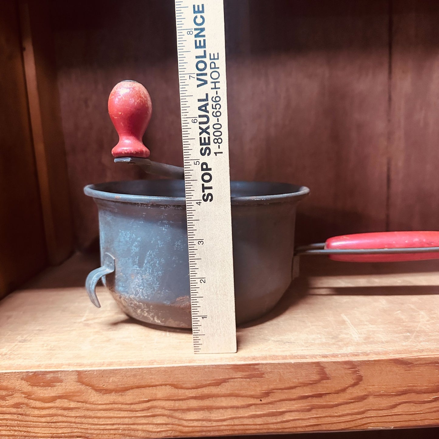 Vintage Foley Food Mill With Red Wooden Handles & Crank