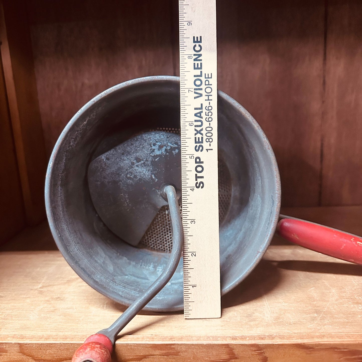 Vintage Foley Food Mill With Red Wooden Handles & Crank