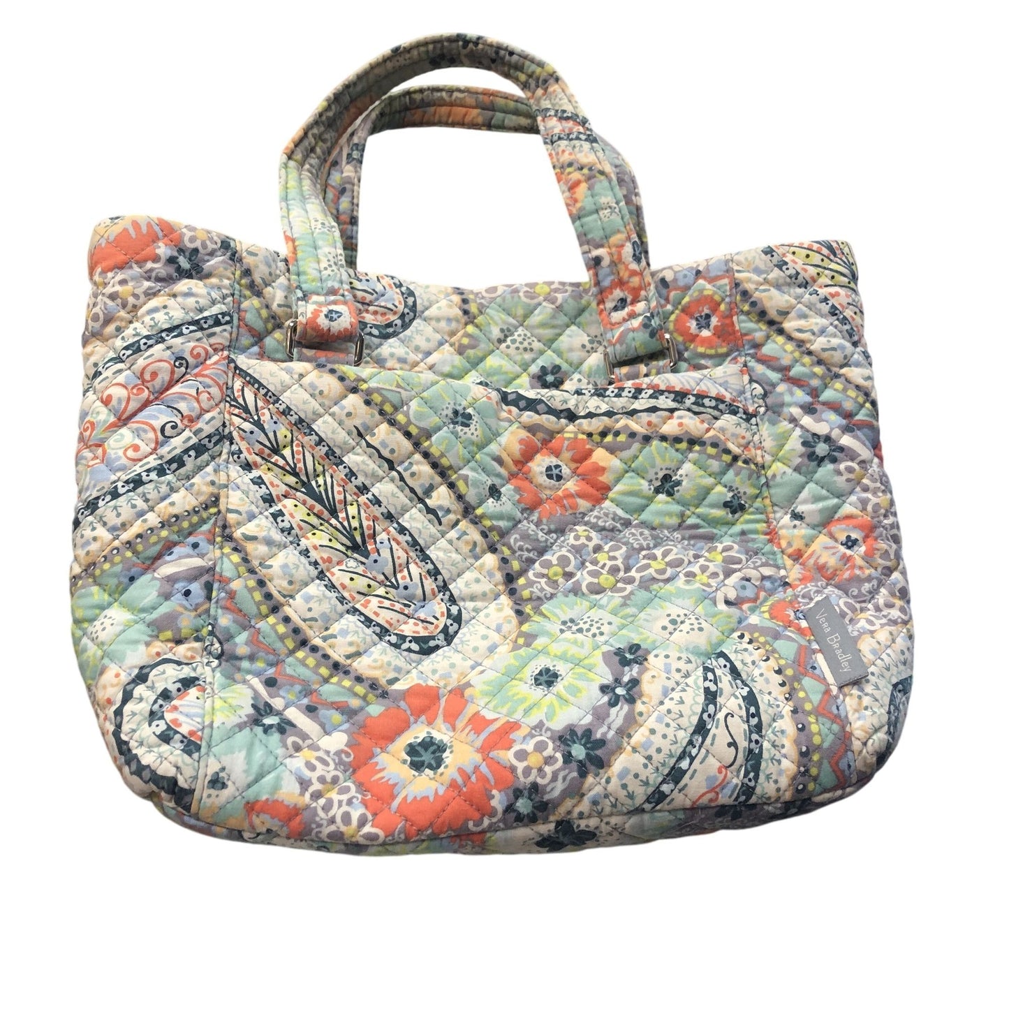 Vera Bradley Citrus Paisley Double Handle Bag Purse Tote Quilted Multi-Strap