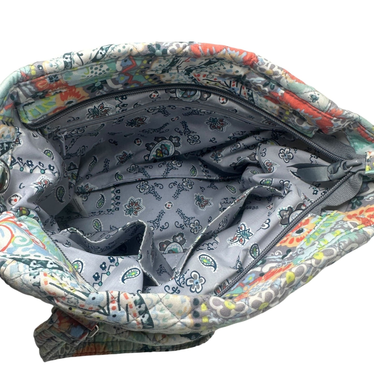 Vera Bradley Citrus Paisley Double Handle Bag Purse Tote Quilted Multi-Strap