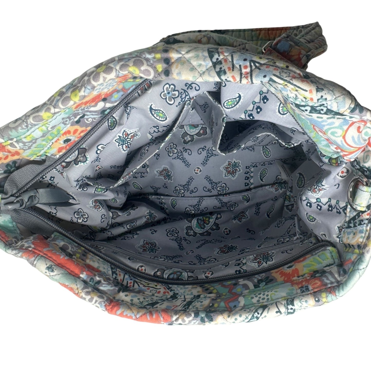 Vera Bradley Citrus Paisley Double Handle Bag Purse Tote Quilted Multi-Strap
