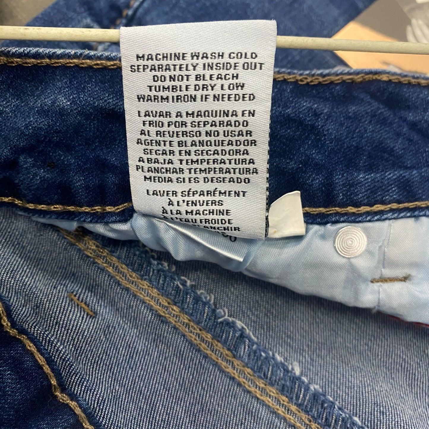 NWT Royalty Fashion Capri Jeans Distressed Blue Denim Mid Rise 22W Casual Basics