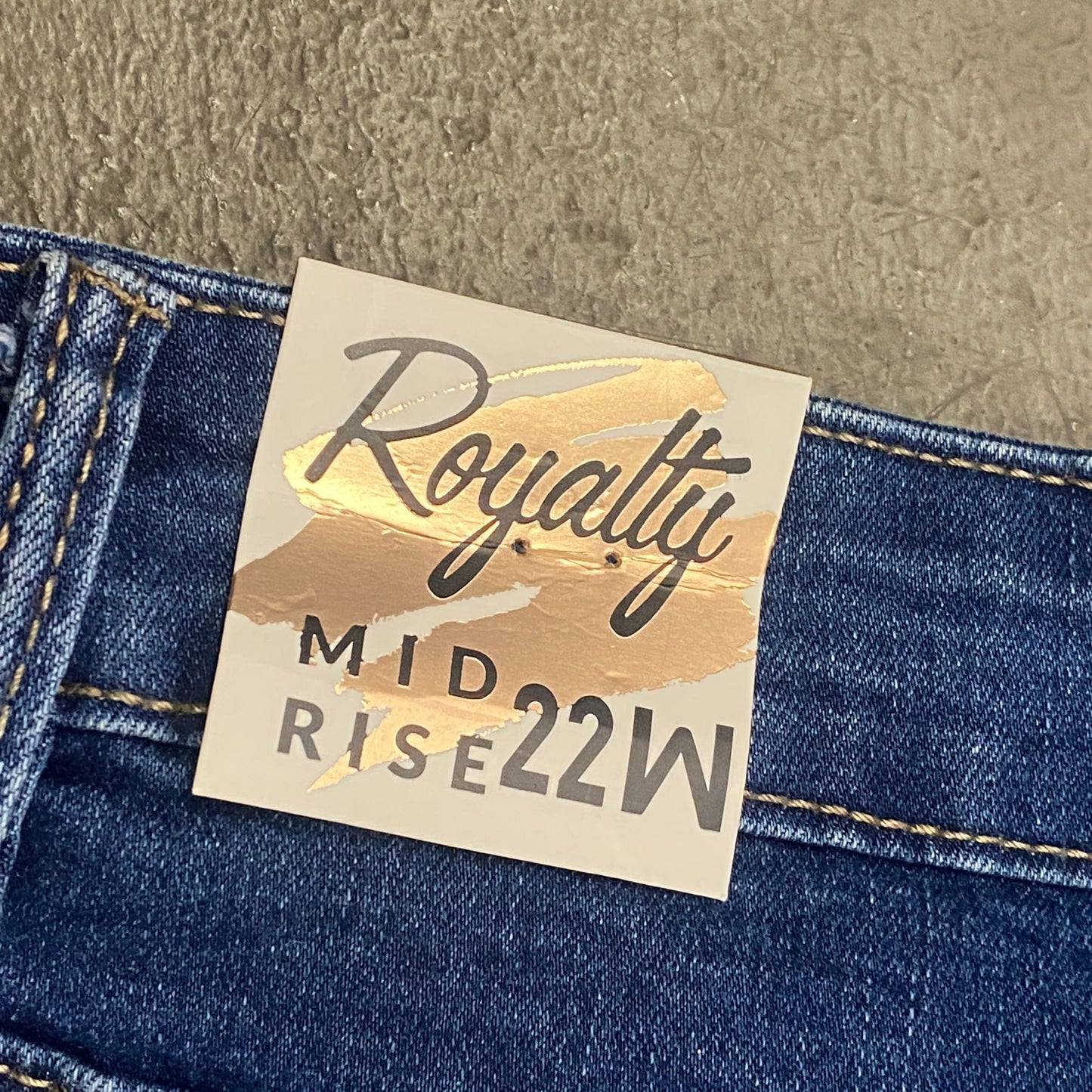 NWT Royalty Fashion Capri Jeans Distressed Blue Denim Mid Rise 22W Casual Basics