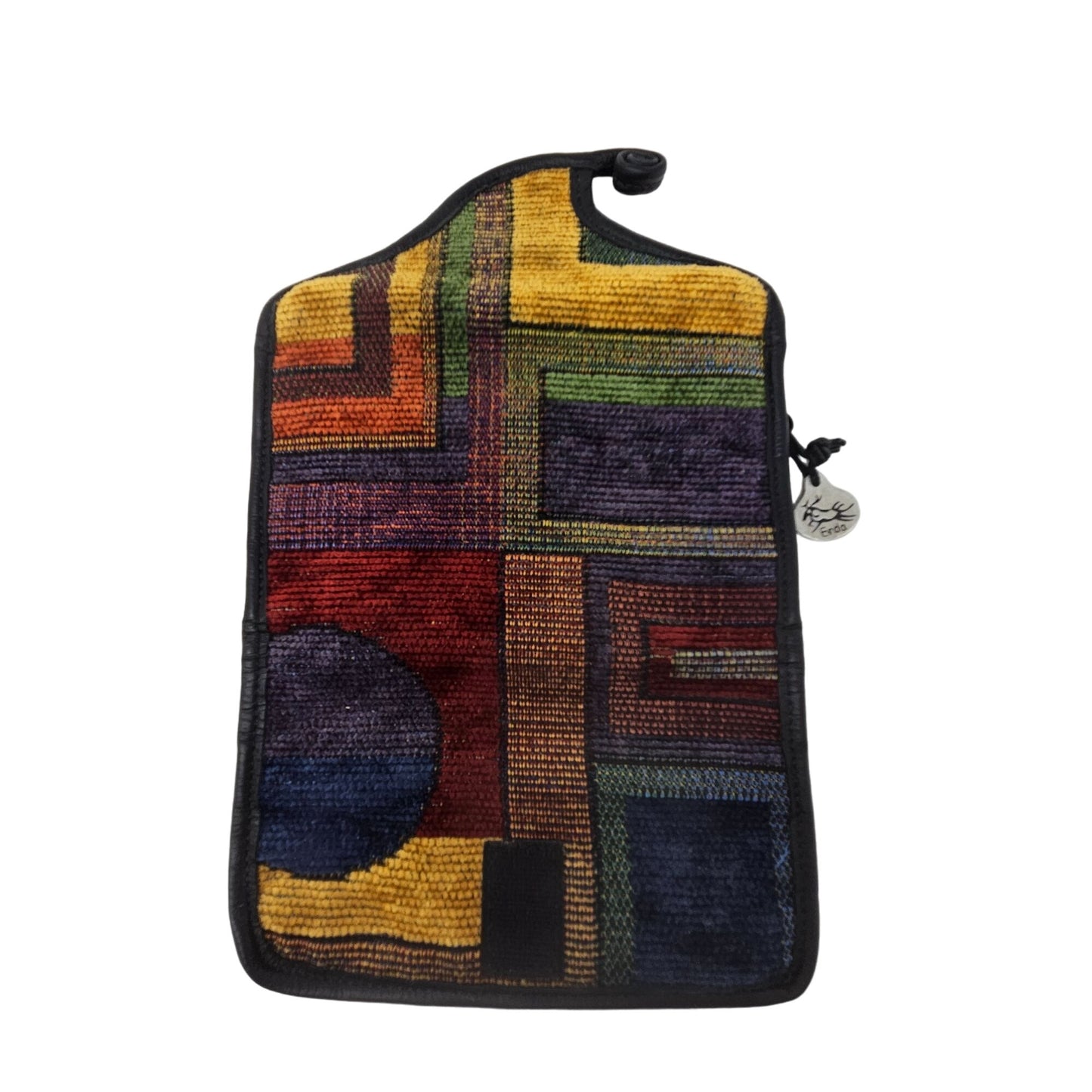 Vintage 90s Erda of Maine Trifold Clutch Wallet Boho Tapestry Festival Art Wear