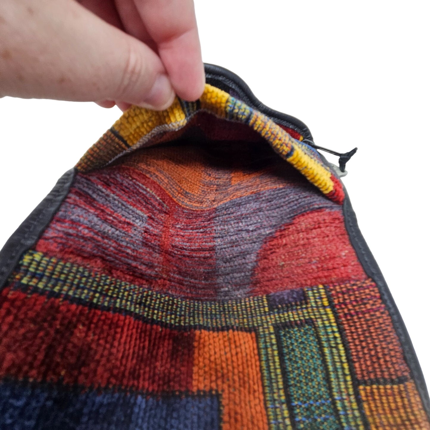 Vintage 90s Erda of Maine Trifold Clutch Wallet Boho Tapestry Festival Art Wear