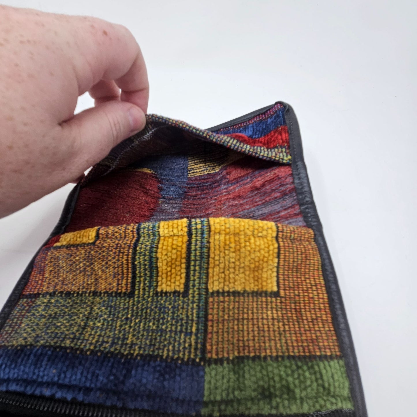 Vintage 90s Erda of Maine Trifold Clutch Wallet Boho Tapestry Festival Art Wear