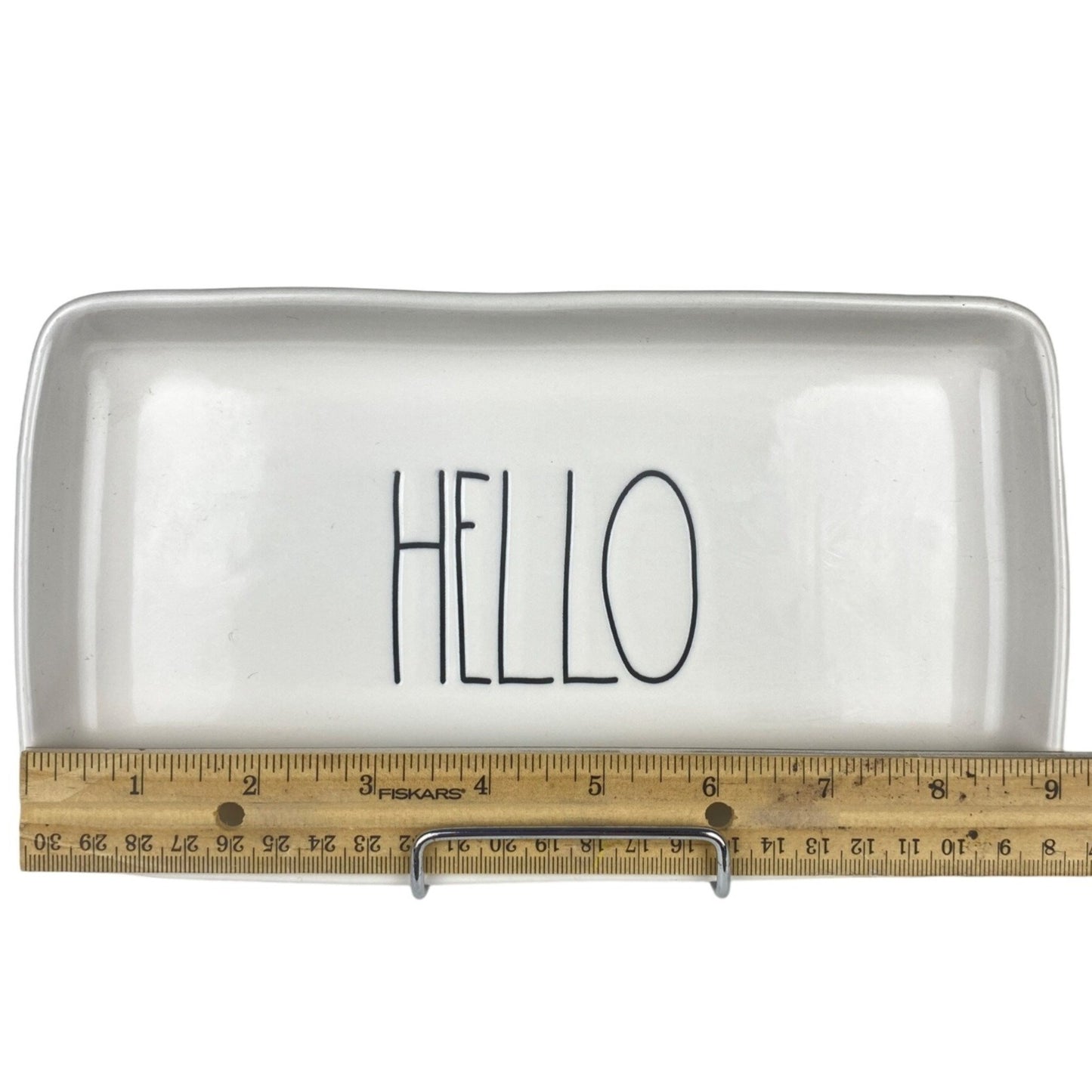 Rae Dunn Artisan Collection "Hello" Ceramic Rectangular Tray 10" X 5" White