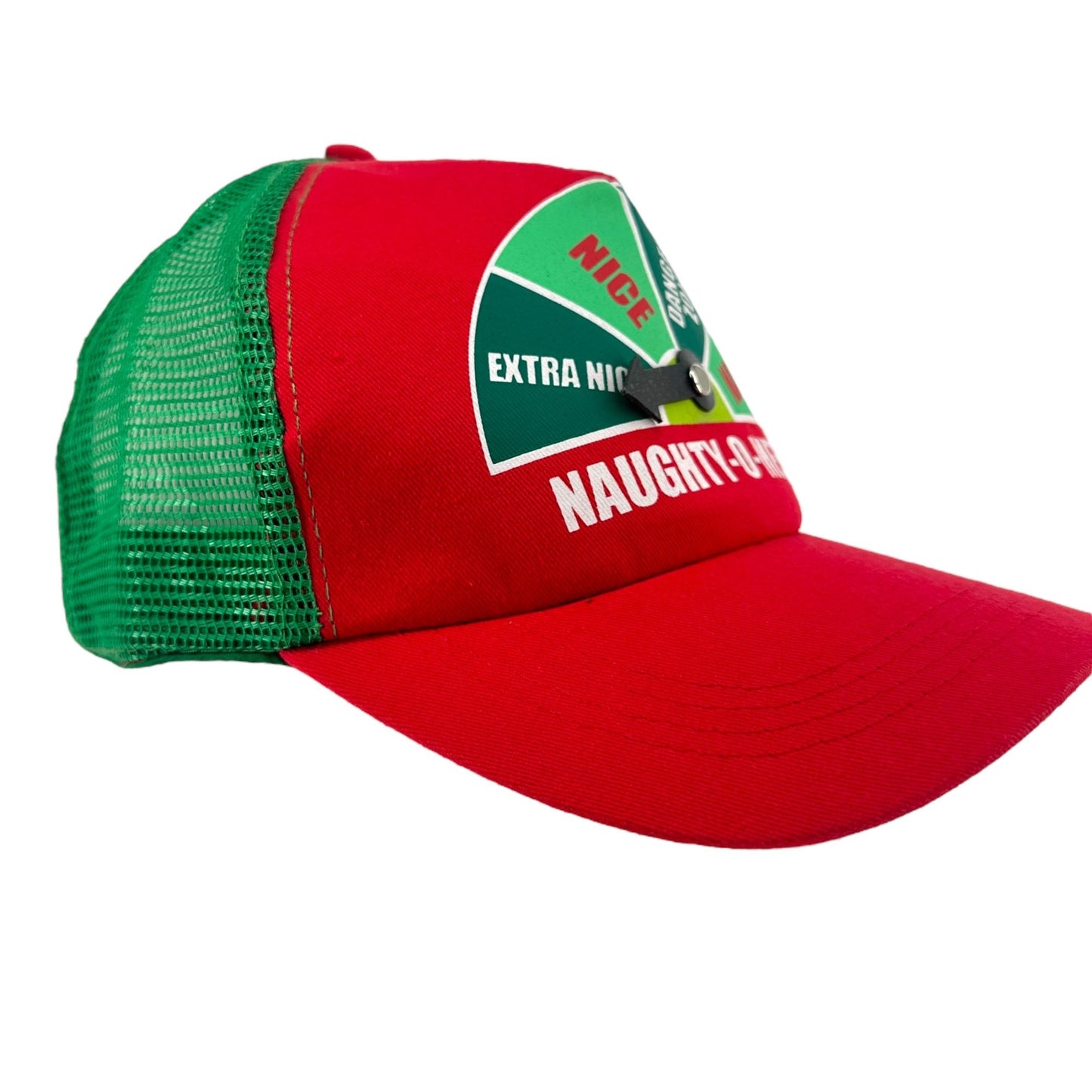 Naughty or Nice-O-Meter Trucker Hat Mesh Cap Snapback Red Green Ugly Christmas