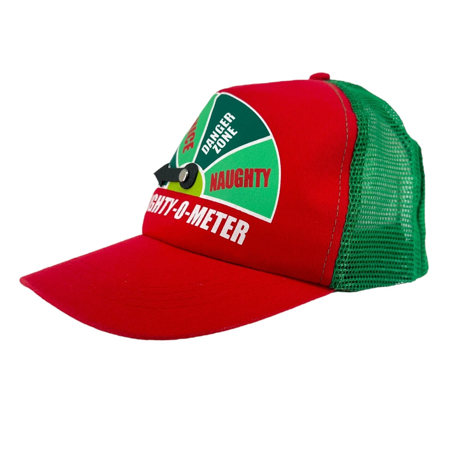 Naughty or Nice-O-Meter Trucker Hat Mesh Cap Snapback Red Green Ugly Christmas