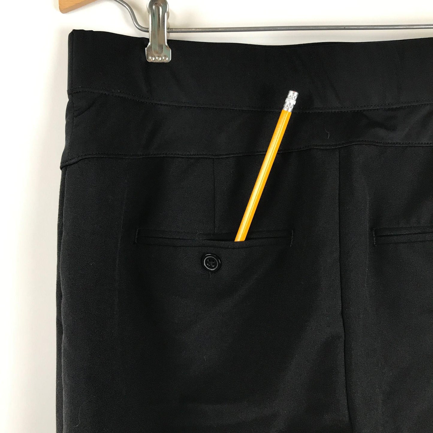 Duo Maternity S Black Stretch Pull On Work Pants Straight Leg Pockets