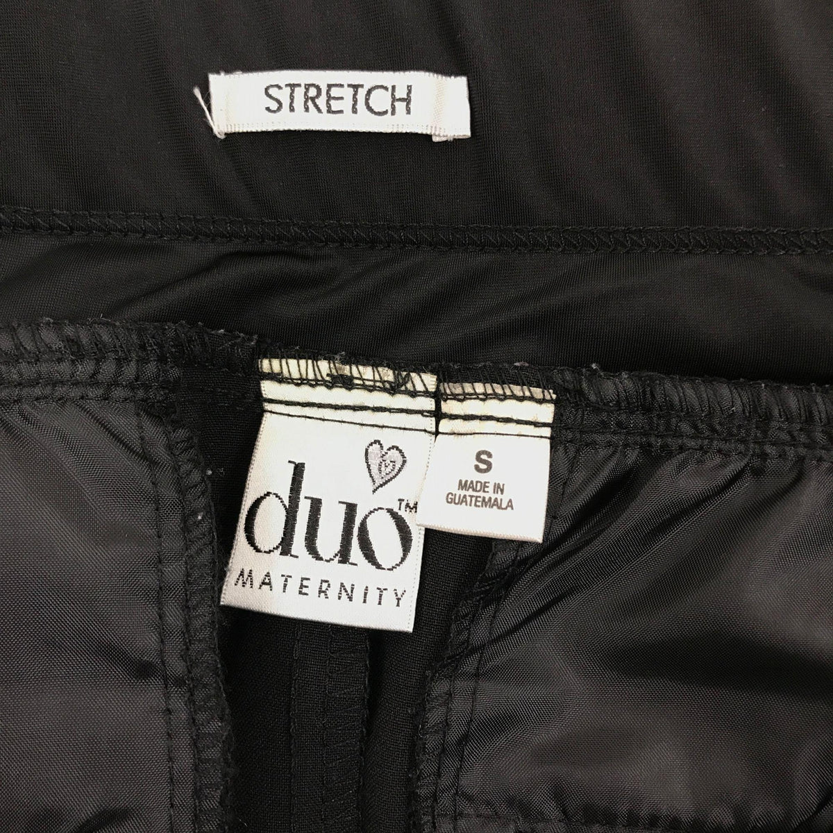 Duo Maternity S Black Stretch Pull On Work Pants Straight Leg Pockets