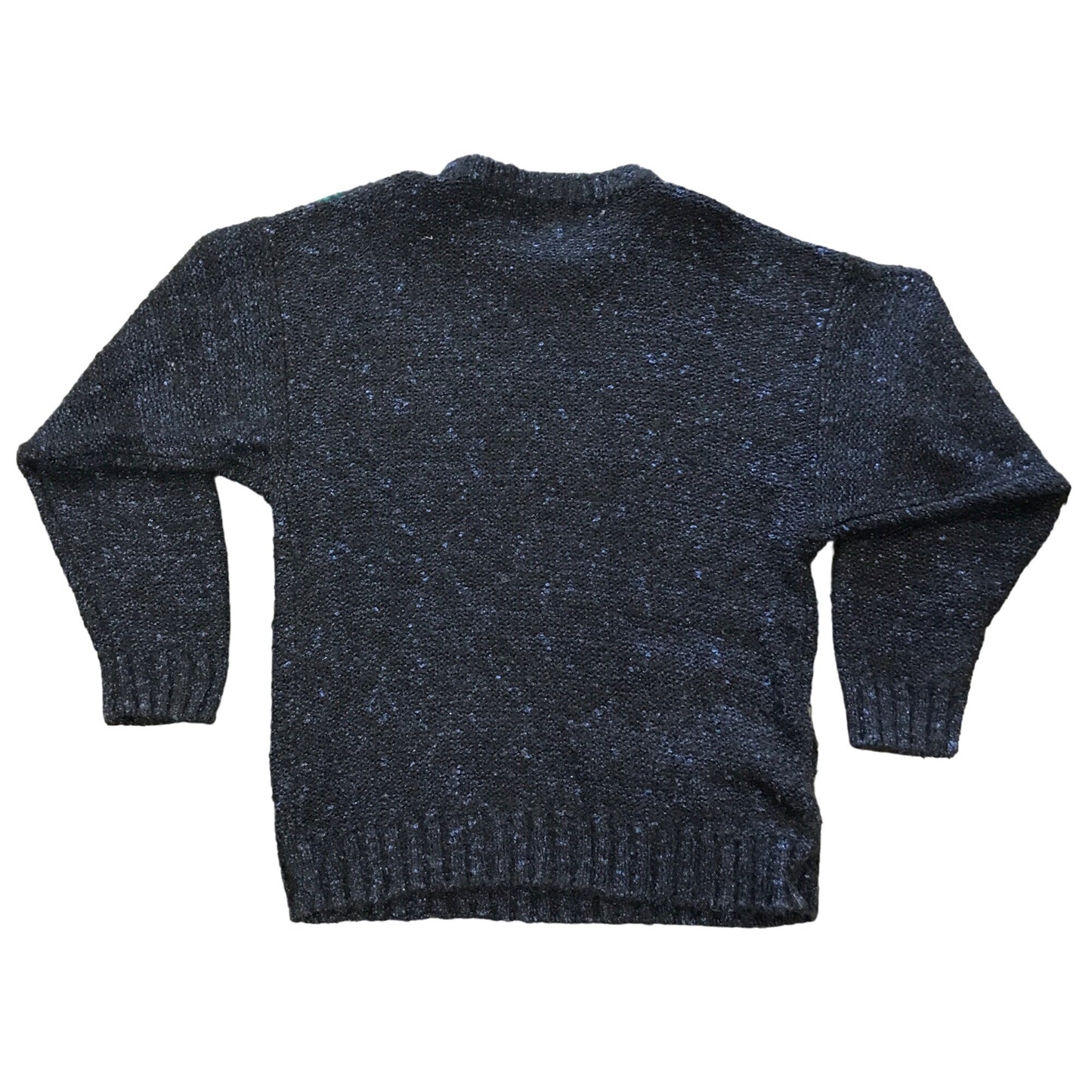 Mens Vtg Pullover Sweater Index 80s Chunky Knit Gray Abstract Oversized Medium