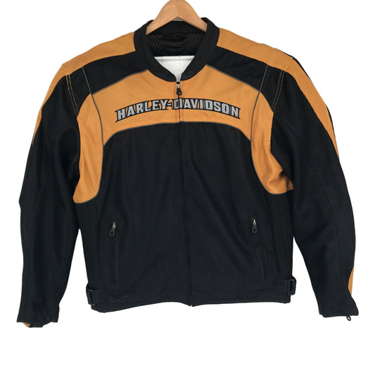 Harley Davidson Motorcycle Riding Jacket 2XL Black Orange Biker Moto Streetwear