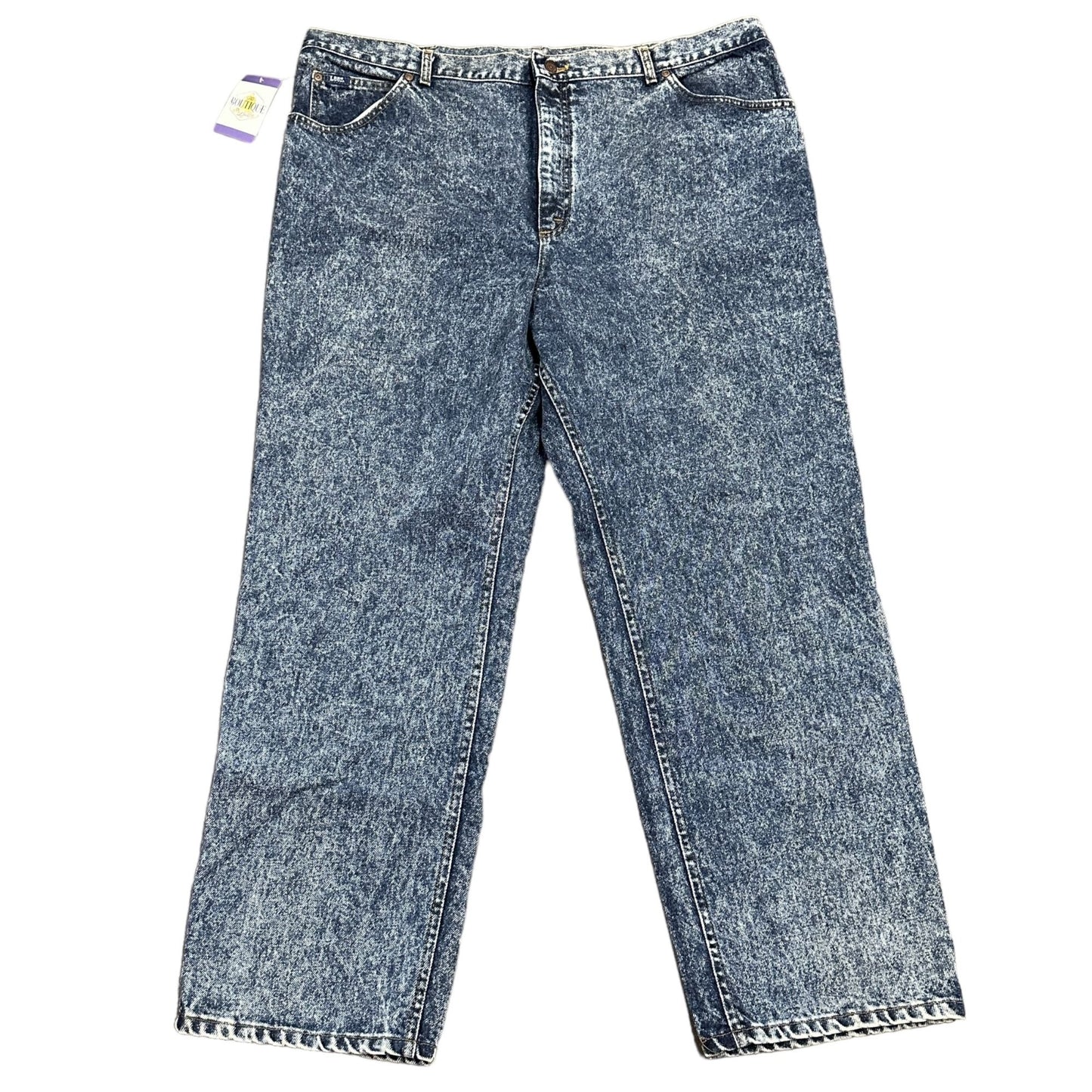 Vtg Lee Acid Wash Jeans 44x30 United Garment Workers USA NWT Y2K Grunge Normcore