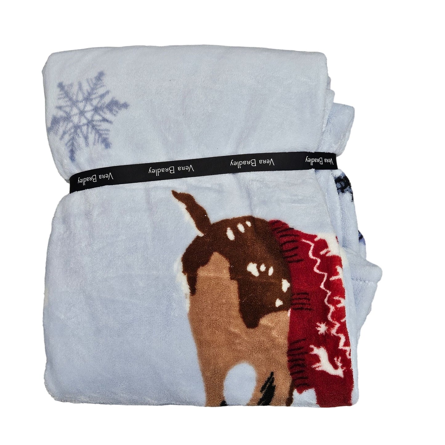 Vera Bradley Xmas Fleece Throw Blanket 80x50 Merry Mischief Snow Day Plush NWT