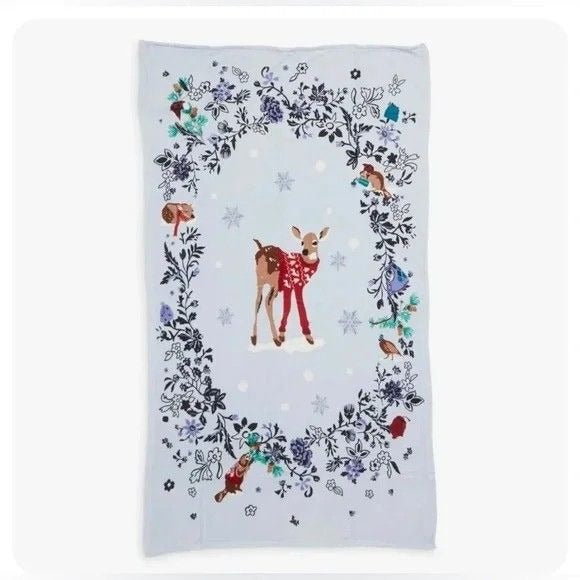 Vera Bradley Xmas Fleece Throw Blanket 80x50 Merry Mischief Snow Day Plush NWT