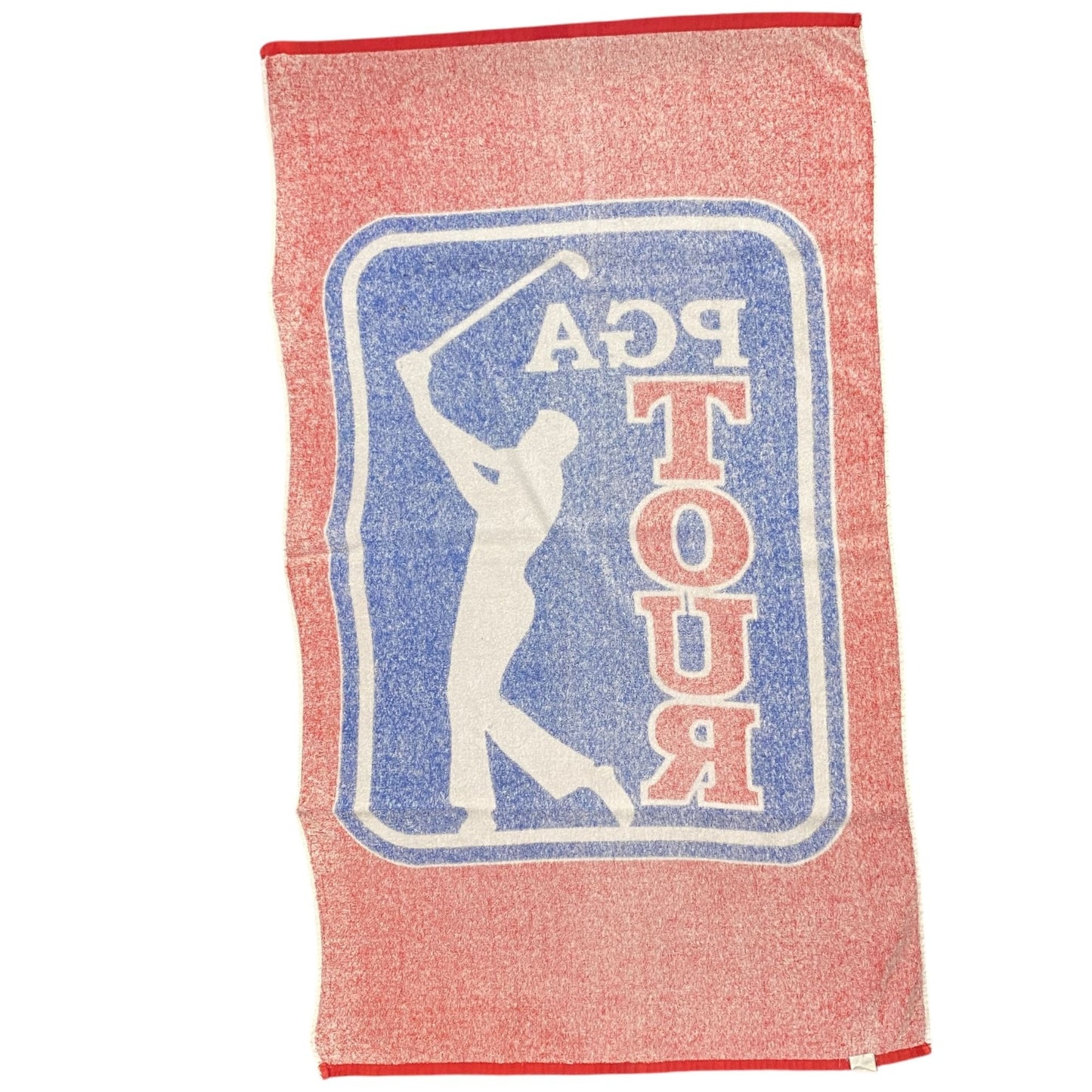 Vintage McArthur PGA Tour Red Blue Bath Towel 50"x29" Cotton Full Size