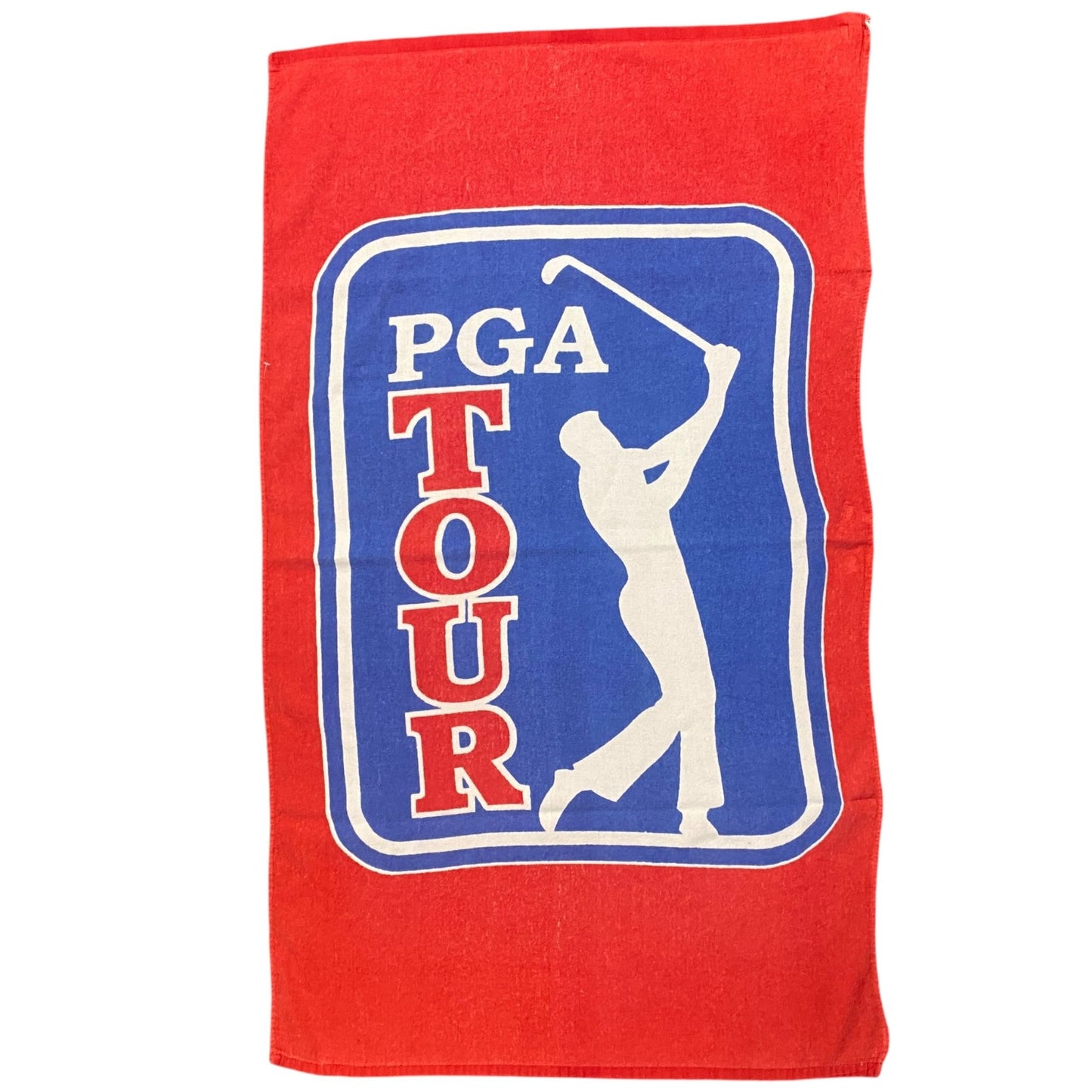 Vintage McArthur PGA Tour Red Blue Bath Towel 50"x29" Cotton Full Size