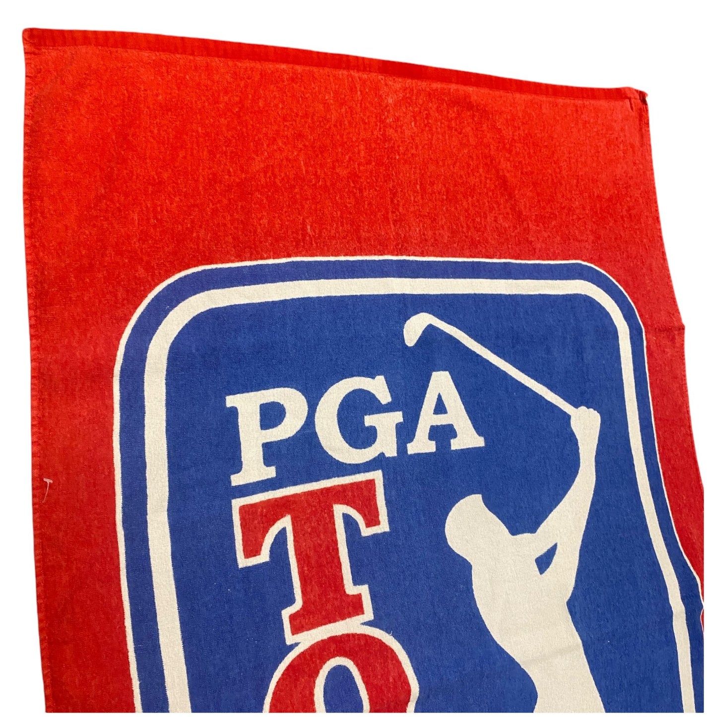 Vintage McArthur PGA Tour Red Blue Bath Towel 50"x29" Cotton Full Size