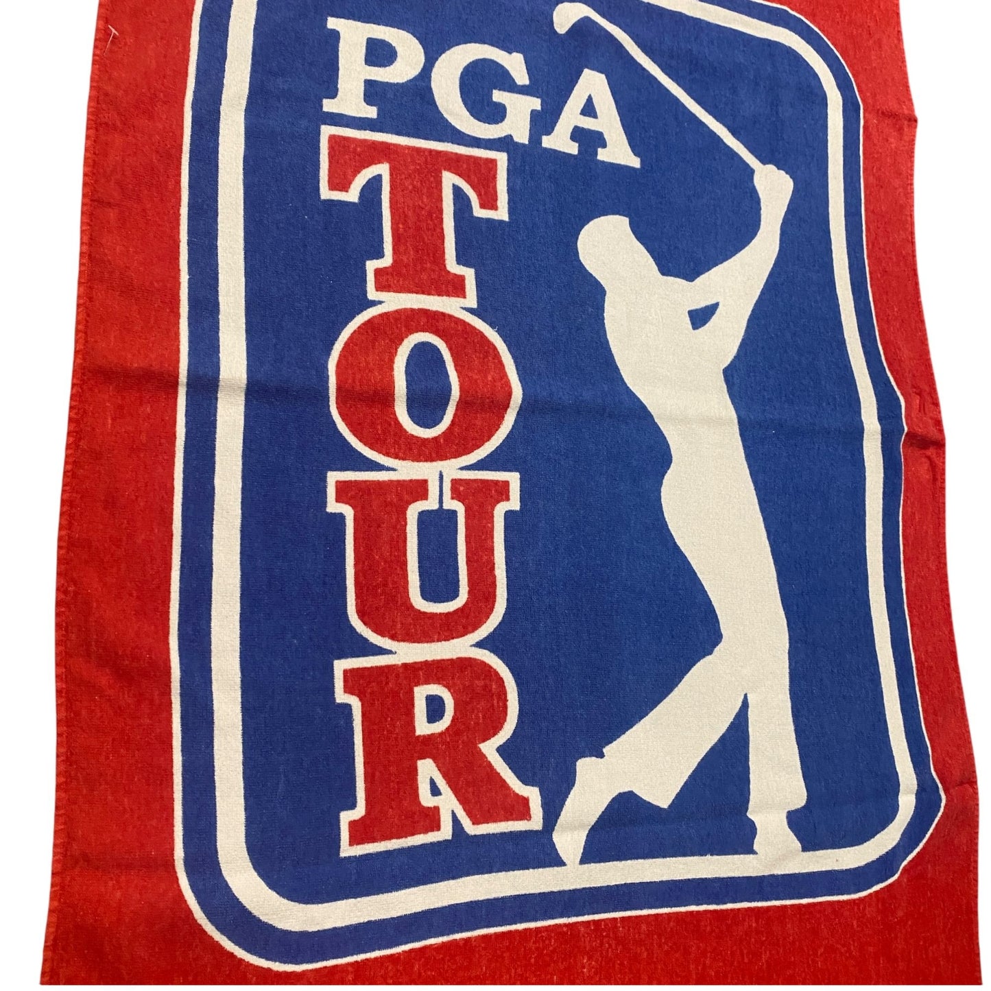 Vintage McArthur PGA Tour Red Blue Bath Towel 50"x29" Cotton Full Size