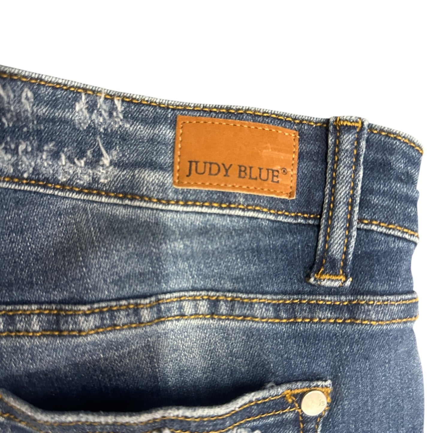 Judy Blue Juniors 3/26 Skinny Fit Ripped Jeans Animal Print Accents Stretch Logo