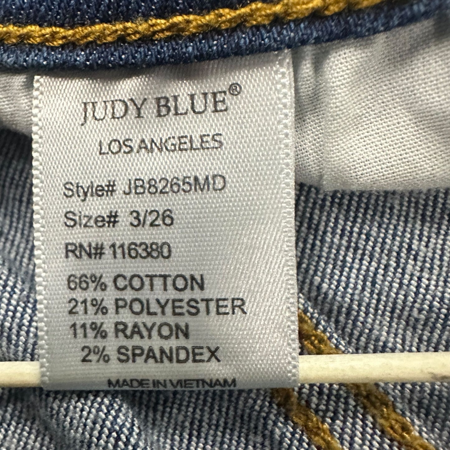 Judy Blue Juniors 3/26 Skinny Fit Ripped Jeans Animal Print Accents Stretch Logo