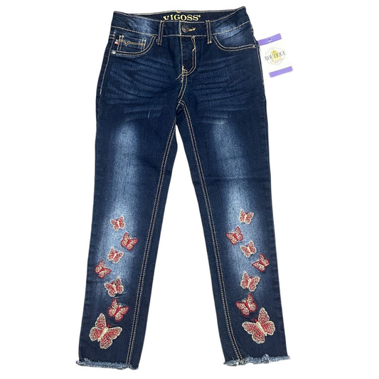Vigoss Girls Size 10 The Austin Ankle Skinny Jeans Butterfly Embroidery
