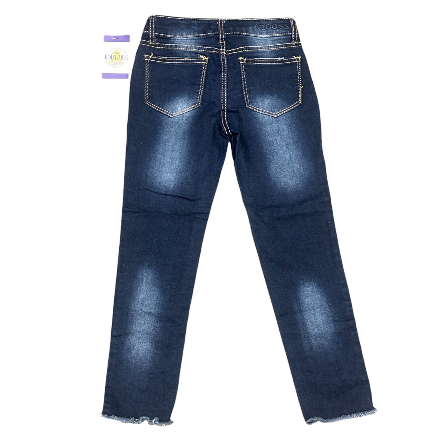 Vigoss Girls Size 10 The Austin Ankle Skinny Jeans Butterfly Embroidery