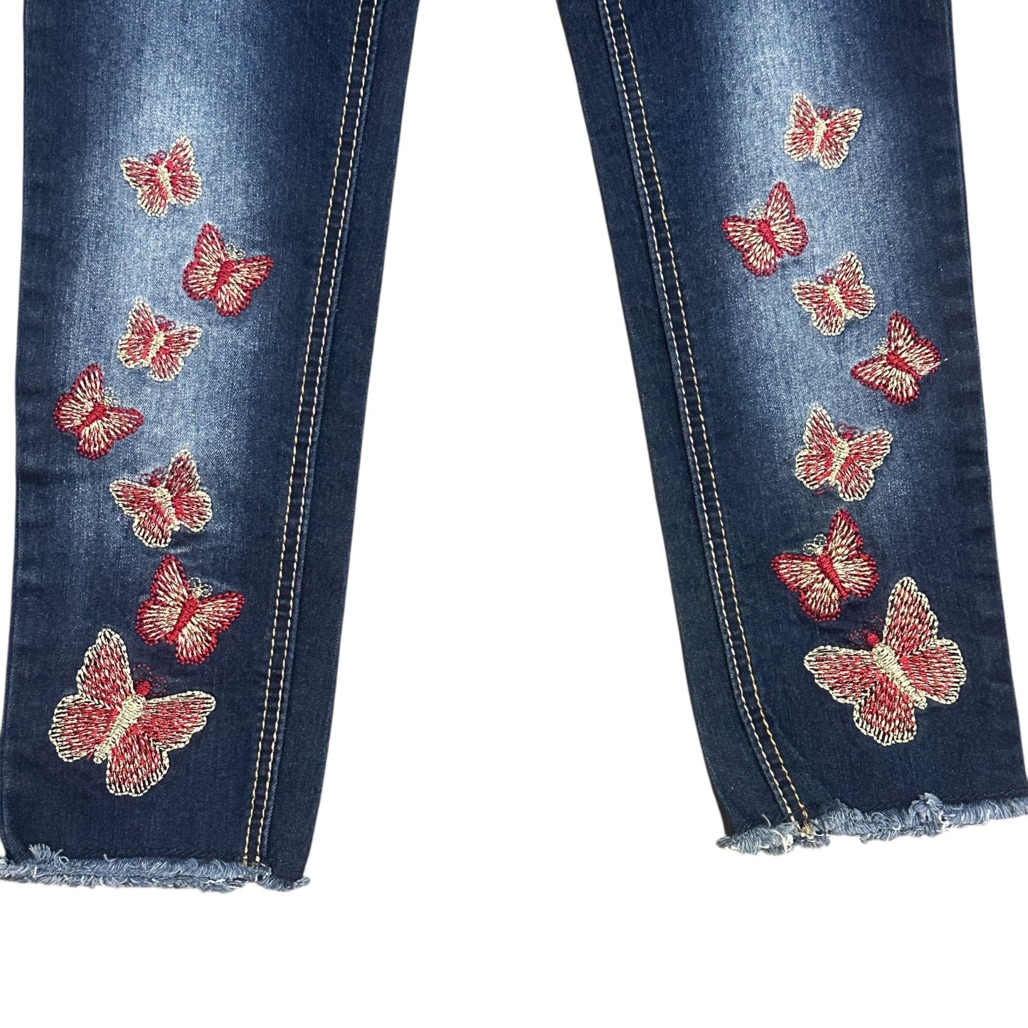 Vigoss Girls Size 10 The Austin Ankle Skinny Jeans Butterfly Embroidery